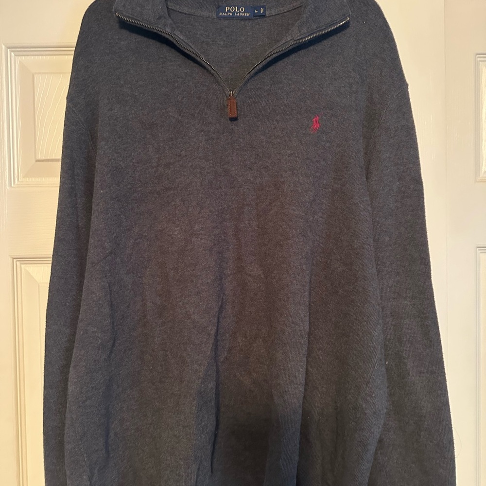 Polo by Ralph Lauren Men's Grey Zip-Up Sweater